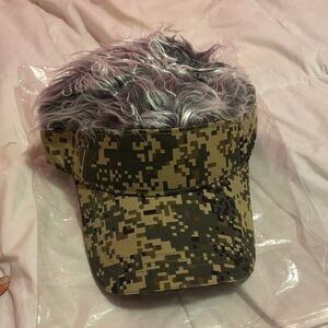 Camouflage Visor with Faux Fur